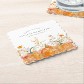 70e verjaardagsfeestje pompoen Wildflower Custom Kartonnen Onderzetters (Gebogen)