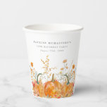 70e verjaardagsfeestje pompoen Wildflower Custom Papieren Bekers<br><div class="desc">Herfst pompoenen zijn genesteld in delicate goudgele en oranje wilde bloemen aan creëer een elegante esthetiek. Alle tekst is bewerkbaar,  zodat u eenvoudig uw eigen speciale stemming kunt maken.</div>