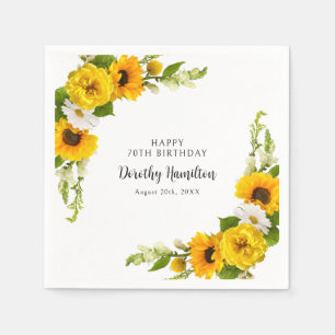 70e verjaardagsfeestje Zonnebloem Daisy Custom Servet
