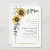 70e verjaardagsfeestje Zonnebloem Eucalyptus Botan Kaart (Voorkant)