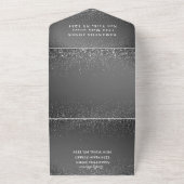 70e verjaardagsfeestje zwart wit sprankeling moder all in one uitnodiging (Buitenkant)