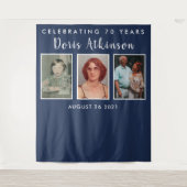 70e verjaardagsfotocollage backdrop banner wandkleed (Voorkant)