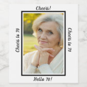 70e verjaardagsfoto's 70 vrouwen wijn etiket (Enkel label)