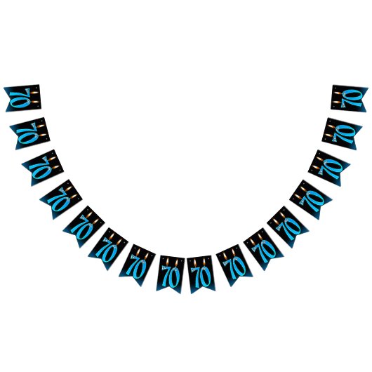 70e verjaardagskaarsen met oogballen vlaggetjes (Alle)