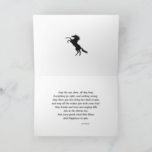 70e verjaardagskaart met fokpaarden kaart (Binnen)