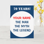 70e verjaardagskaart voor mannen | De mythe van he Kaart (Gele Bloem)