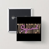 70e verjaardagskraad citeert gezegden vierkante button 5,1 cm (Voorkant /achterkant)