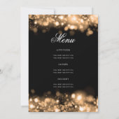 70e Verjaardagsprogramma Glam Lights Gouden Menu Kaart (Achterkant)
