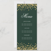70e Verjaardagsprogramma Goud Groen Confetti Menu Kaart (Achterkant)