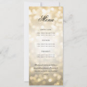 70e verjaardagsprogramma Gouden Bokeh Menu+Bedankt Kaart (Achterkant)