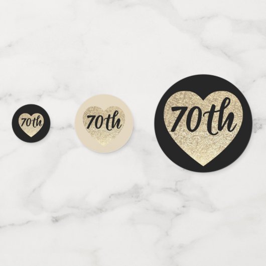 70e verjaardagstafel confetti (Achterkanten)