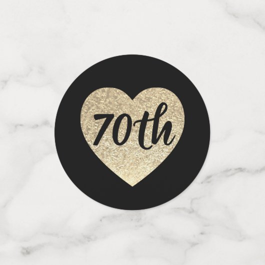 70e verjaardagstafel confetti (Kleine voorkant)