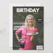 70e verjaardagsuitnodiging voor haar Magazine Hoes Kaart (Voorkant)