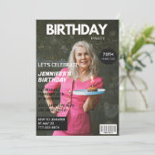 70e verjaardagsuitnodiging voor haar Magazine Hoes Kaart (Staand voorkant)