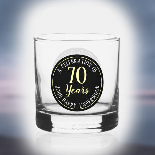 70e verjaardagsviering whisky glas