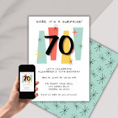 70e Verrassing Verjaardag Retro Midcentury Modern Kaart