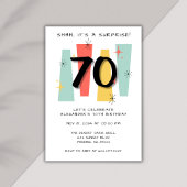 70e Verrassing Verjaardag Retro Midcentury Modern Kaart