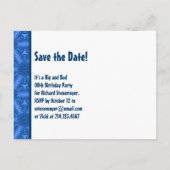 70e Verrassing Verjaardag Save the Date Blue Patte Aankondigingskaart (Achterkant)