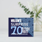 70e Verrassing Verjaardag Save the Date Diagonal V Aankondigingskaart (Staand voorkant)
