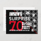 70e Verrassing Verjaardag Save the Date Diagonal W Aankondigingskaart (Voorkant / Achterkant)