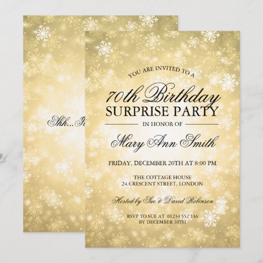 70e verrassingsdag gouden winter Wonderland Kaart (Voorkant / Achterkant)