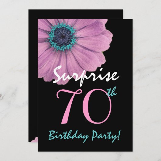 70e verrassingsdag  roze dag kaart (Voorkant / Achterkant)