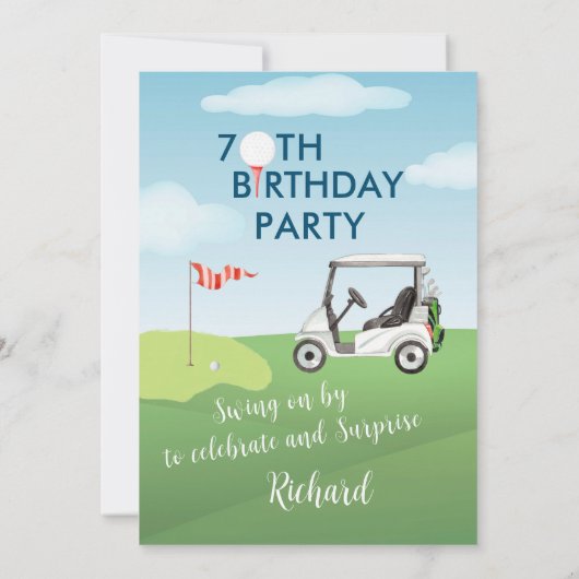 70e Verrassingsfeest Mannen golfthema Kaart (Achterkant)