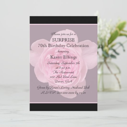 70e Verrassingsfeestje Uitnodiging Roos