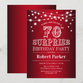 70e Verrassingsverjaardag - Zwart Rood Wit Kaart (Voorkant / Achterkant)