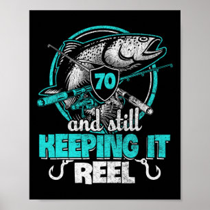 70e visgrappige verjaardagsshirt visser Houd het R Poster