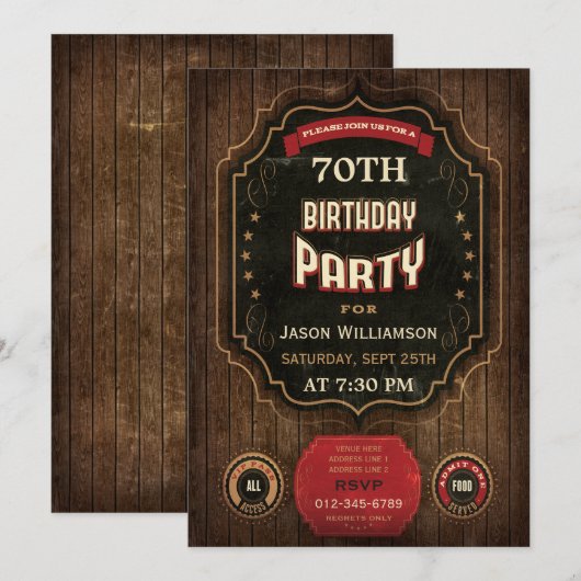 70e vogelbord en hout kaart (Voorkant / Achterkant)