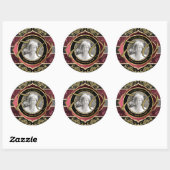 70e Zeventigste Gold Ruby Diamonds Foto Lijst Ronde Sticker (Vel)