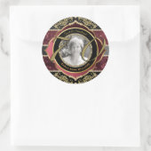 70e Zeventigste Gold Ruby Diamonds Foto Lijst Ronde Sticker (Tas)