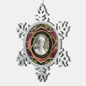 70e Zeventigste Gold Ruby Diamonds Foto Lijst Tin Sneeuwvlok Ornament (Rechts)