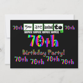 70e ZUIVERE Sjabloon van de Birthday Party Kaart