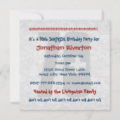 70e ZURGSE Birthday Party Navy Blue White W154 Kaart (Achterkant)