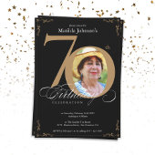 70e zwarte goudlegant kalligrafie Foto van 's avon Kaart