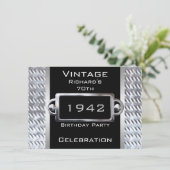  70e Zwarte Metal Birthday Party Kaart (Staand voorkant)