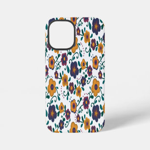 70'er jaren Folk Art Dwaze Retro Margriet in Juwee iPhone 12 Mini Hoesje