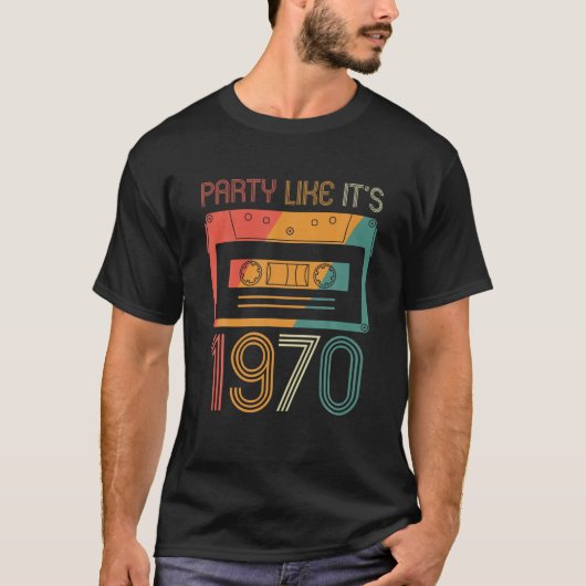 70'S 1970S Seventies Party Like Its 1970 T-shirt (Voorkant)
