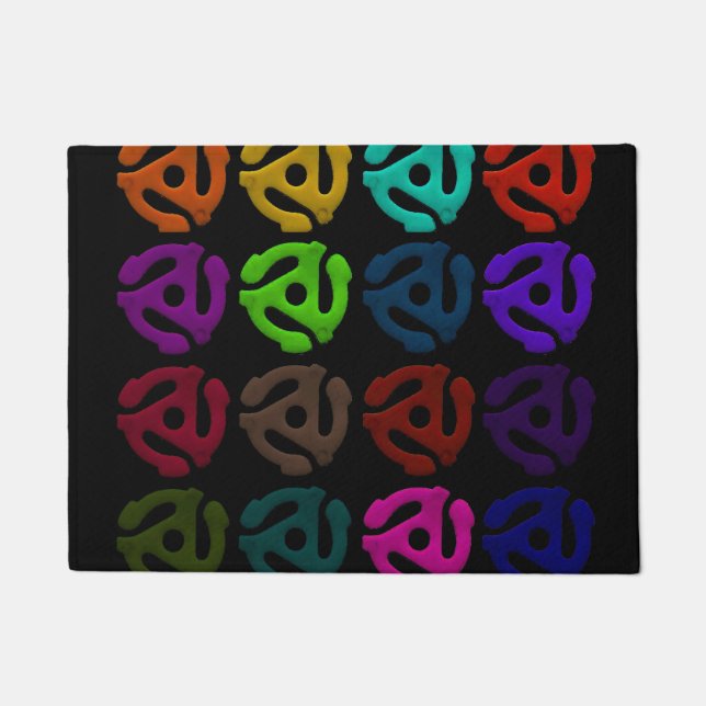 70s 45 Record patroon met vinylplastic Deurmat (Voorkant)