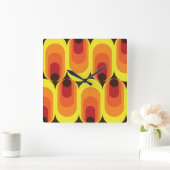 70s, 60s geïnspireerde muurklok vierkante klok (Huis)