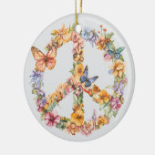 70s 60s Peace Sign Colorful Keramisch Ornament (Links)