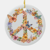70s 60s Peace Sign Colorful Keramisch Ornament (Achterkant)