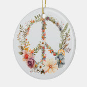 70s 60s Peace Sign Colorful Keramisch Ornament (Links)
