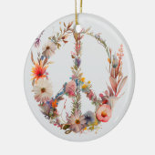 70s 60s Peace Sign Colorful Keramisch Ornament (Links)