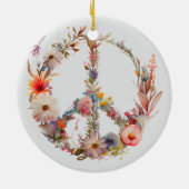 70s 60s Peace Sign Colorful Keramisch Ornament (Achterkant)