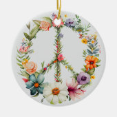 70s 60s Peace Sign Colorful Keramisch Ornament (Voorkant)