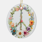 70s 60s Peace Sign Colorful Keramisch Ornament (Links)