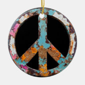 70s 60s Peace Sign Colorful Keramisch Ornament (Voorkant)